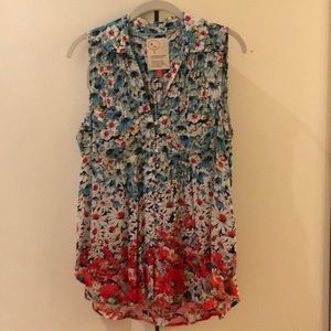 Anthropologie “52 Conversations” floral blouse